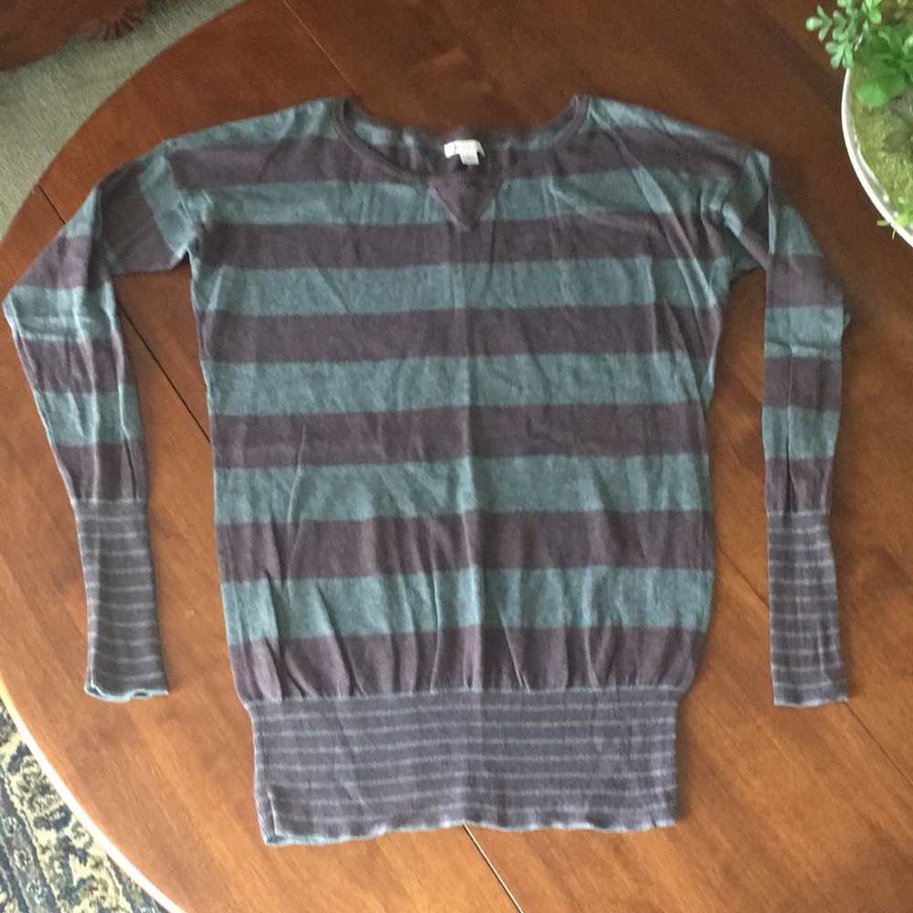 Ruby moon striped sweater- grey/brown szL